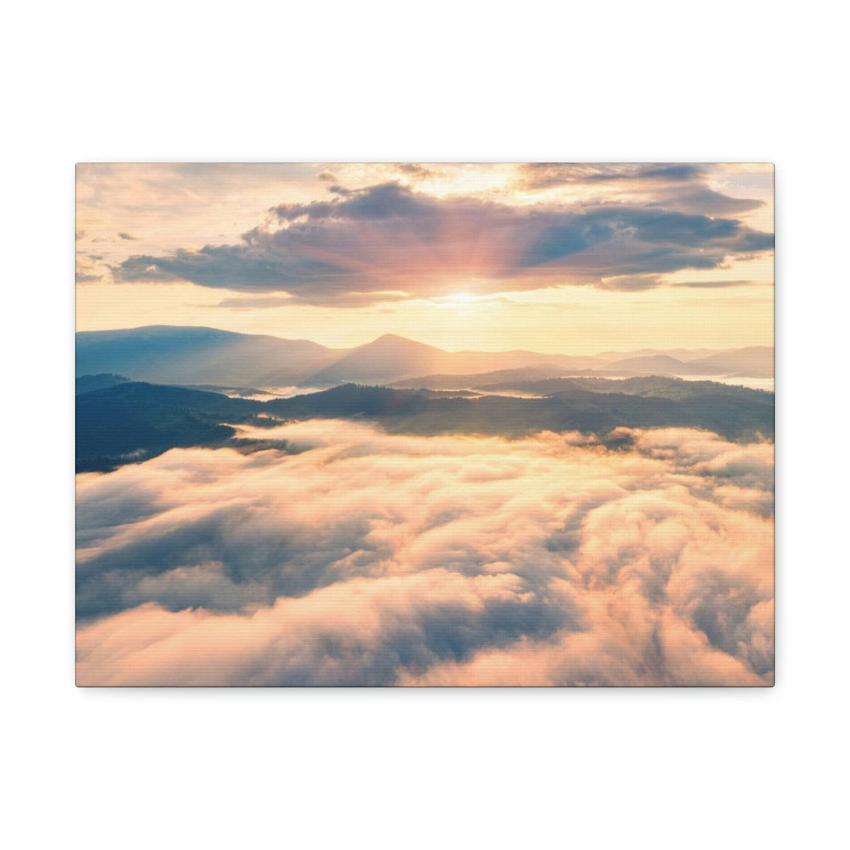 Fabulous Sunrise Scene Beautiful Panoramic Morning View Beauty Nature Scene View of Sunrise on Sky Wall Art Ready to Hang Unframed-Express Your Love Gifts