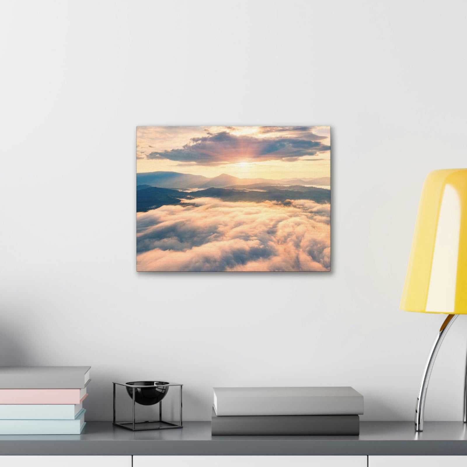 Fabulous Sunrise Scene Beautiful Panoramic Morning View Beauty Nature Scene View of Sunrise on Sky Wall Art Ready to Hang Unframed-Express Your Love Gifts