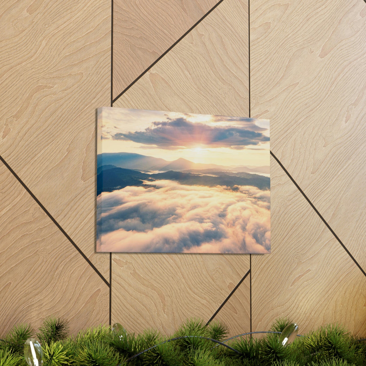 Fabulous Sunrise Scene Beautiful Panoramic Morning View Beauty Nature Scene View of Sunrise on Sky Wall Art Ready to Hang Unframed-Express Your Love Gifts