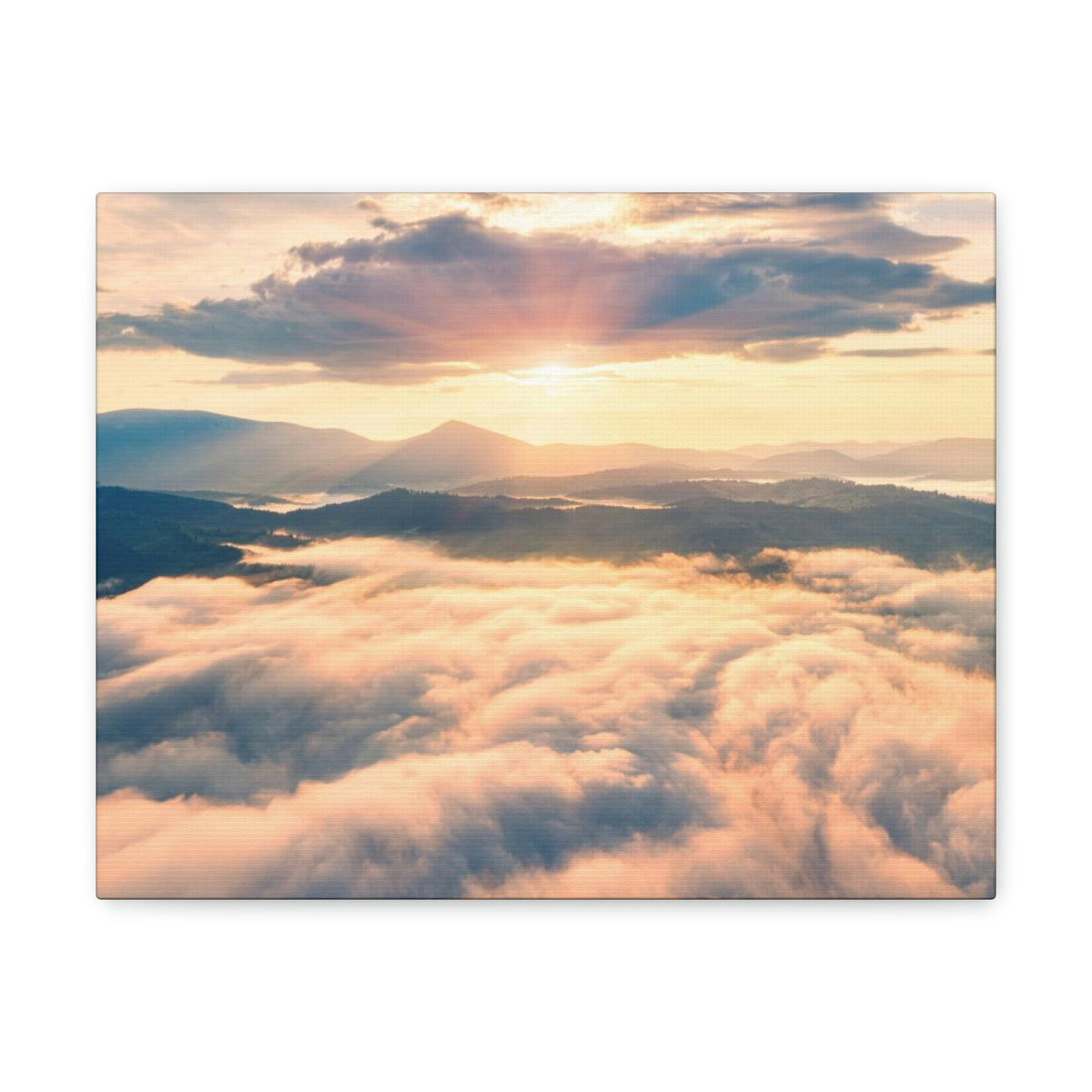Fabulous Sunrise Scene Beautiful Panoramic Morning View Beauty Nature Scene View of Sunrise on Sky Wall Art Ready to Hang Unframed-Express Your Love Gifts