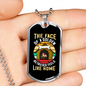 Face of a Golden Retriever Necklace Stainless Steel or 18k Gold Dog Tag 24" Chain-Express Your Love Gifts