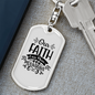 Faith Can Move Mountains Keychain Stainless Steel or 18k Gold Dog Tag Keyring-Express Your Love Gifts