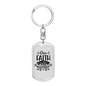 Faith Can Move Mountains Keychain Stainless Steel or 18k Gold Dog Tag Keyring-Express Your Love Gifts