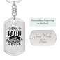 Faith Can Move Mountains Keychain Stainless Steel or 18k Gold Dog Tag Keyring-Express Your Love Gifts
