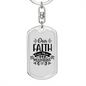 Faith Can Move Mountains Keychain Stainless Steel or 18k Gold Dog Tag Keyring-Express Your Love Gifts