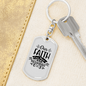 Faith Can Move Mountains Keychain Stainless Steel or 18k Gold Dog Tag Keyring-Express Your Love Gifts