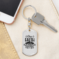 Faith Can Move Mountains Keychain Stainless Steel or 18k Gold Dog Tag Keyring-Express Your Love Gifts