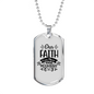 Faith Can Move Necklace Stainless Steel or 18k Gold Dog Tag 24" Chain-Express Your Love Gifts