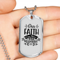 Faith Can Move Necklace Stainless Steel or 18k Gold Dog Tag 24" Chain-Express Your Love Gifts