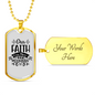 Faith Can Move Necklace Stainless Steel or 18k Gold Dog Tag 24" Chain-Express Your Love Gifts