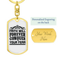 Faith Conquer Fear Keychain Stainless Steel or 18k Gold Dog Tag Keyring-Express Your Love Gifts