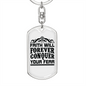 Faith Conquer Fear Keychain Stainless Steel or 18k Gold Dog Tag Keyring-Express Your Love Gifts