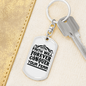 Faith Conquer Fear Keychain Stainless Steel or 18k Gold Dog Tag Keyring-Express Your Love Gifts