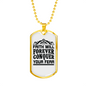 Faith Conquer Fear Necklace Stainless Steel or 18k Gold Dog Tag 24" Chain-Express Your Love Gifts