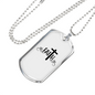 Faith Cross Necklace Stainless Steel or 18k Gold Dog Tag 24" Chain-Express Your Love Gifts