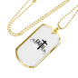 Faith Cross Necklace Stainless Steel or 18k Gold Dog Tag 24" Chain-Express Your Love Gifts