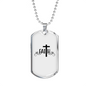 Faith Cross Necklace Stainless Steel or 18k Gold Dog Tag 24" Chain-Express Your Love Gifts