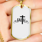 Faith Cross Necklace Stainless Steel or 18k Gold Dog Tag 24" Chain-Express Your Love Gifts