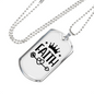 Faith Crown Necklace Stainless Steel or 18k Gold Dog Tag 24" Chain-Express Your Love Gifts