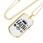 Faith Crown Necklace Stainless Steel or 18k Gold Dog Tag 24" Chain-Express Your Love Gifts