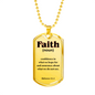 Faith Defined Hebrews Dog Tag Stainless Steel or 18k Gold 24" Chain-Express Your Love Gifts