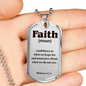 Faith Defined Hebrews Dog Tag Stainless Steel or 18k Gold 24" Chain-Express Your Love Gifts