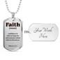 Faith Defined Hebrews Dog Tag Stainless Steel or 18k Gold 24" Chain-Express Your Love Gifts