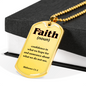 Faith Defined Hebrews Dog Tag Stainless Steel or 18k Gold 24" Chain-Express Your Love Gifts