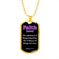 Faith Definition Purple Stainless Steel or 18k Gold Dog Tag W 24"-Express Your Love Gifts
