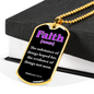 Faith Definition Purple Stainless Steel or 18k Gold Dog Tag W 24"-Express Your Love Gifts