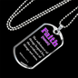 Faith Definition Purple Stainless Steel or 18k Gold Dog Tag W 24"-Express Your Love Gifts