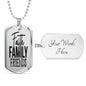 Faith Family Friends Necklace Stainless Steel or 18k Gold Dog Tag 24" Chain-Express Your Love Gifts