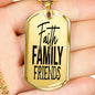 Faith Family Friends Necklace Stainless Steel or 18k Gold Dog Tag 24" Chain-Express Your Love Gifts