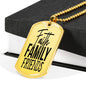 Faith Family Friends Necklace Stainless Steel or 18k Gold Dog Tag 24" Chain-Express Your Love Gifts