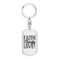 Faith Family Love Keychain Stainless Steel or 18k Gold Dog Tag Keyring-Express Your Love Gifts