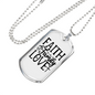 Faith Family Love Necklace Stainless Steel or 18k Gold Dog Tag 24" Chain-Express Your Love Gifts