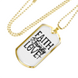 Faith Family Love Necklace Stainless Steel or 18k Gold Dog Tag 24" Chain-Express Your Love Gifts