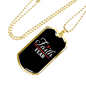 Faith Fear Cross Necklace Stainless Steel or 18k Gold Dog Tag 24" Chain-Express Your Love Gifts