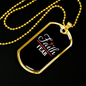 Faith Fear Cross Necklace Stainless Steel or 18k Gold Dog Tag 24" Chain-Express Your Love Gifts