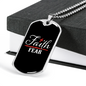 Faith Fear Cross Necklace Stainless Steel or 18k Gold Dog Tag 24" Chain-Express Your Love Gifts