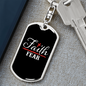 Faith Fear Keychain Stainless Steel or 18k Gold Dog Tag Keyring-Express Your Love Gifts