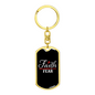 Faith Fear Keychain Stainless Steel or 18k Gold Dog Tag Keyring-Express Your Love Gifts