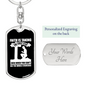 Faith First Step Keychain Stainless Steel or 18k Gold Dog Tag Keyring-Express Your Love Gifts
