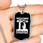 Faith First Step Necklace Stainless Steel or 18k Gold Dog Tag 24" Chain-Express Your Love Gifts