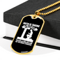 Faith First Step Necklace Stainless Steel or 18k Gold Dog Tag 24" Chain-Express Your Love Gifts