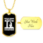 Faith First Step Necklace Stainless Steel or 18k Gold Dog Tag 24" Chain-Express Your Love Gifts