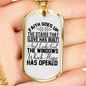 Faith Goes Up Necklace Stainless Steel or 18k Gold Dog Tag 24" Chain-Express Your Love Gifts