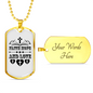Faith Hope And Love Cross Necklace Stainless Steel or 18k Gold Dog Tag 24" Chain-Express Your Love Gifts
