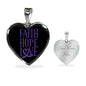Faith Hope And Love Stainless Steel or 18k Gold Heart Pendant Necklace 18-22"-Express Your Love Gifts