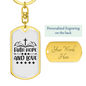 Faith Hope Cross Keychain Stainless Steel or 18k Gold Dog Tag Keyring-Express Your Love Gifts
